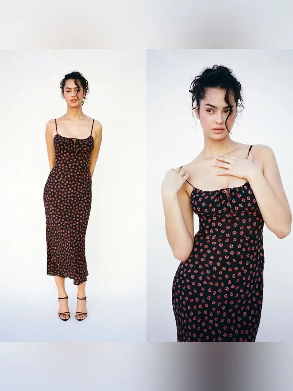 Réalisation Par Alba silk midi dress in Rosalita